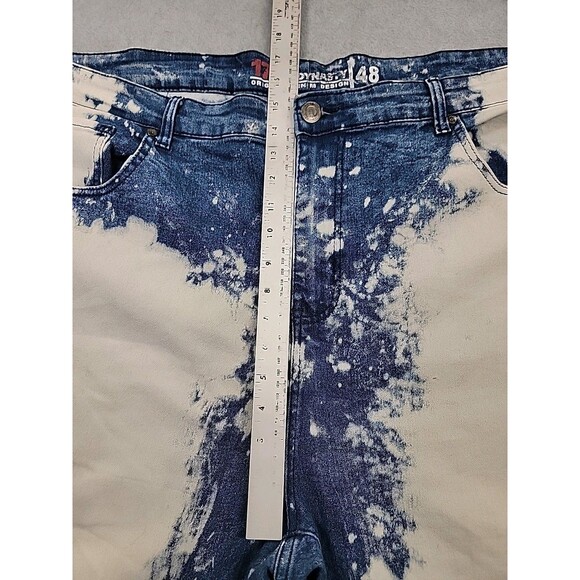 1738 Dynasty Jeans Mens 48 52x31 Moto Blue Bleach High Stretch Distressed Y2K - Picture 8 of 15